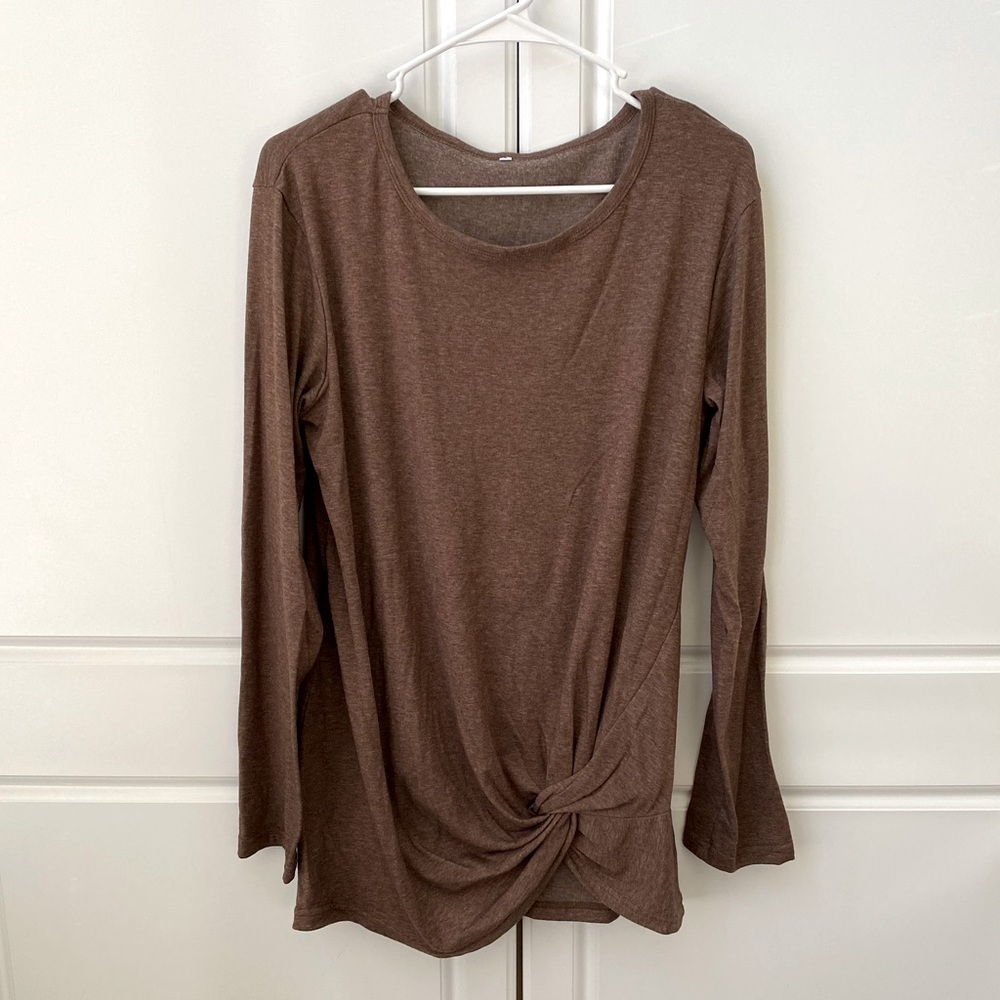 Long sleeve shirt with knitted front